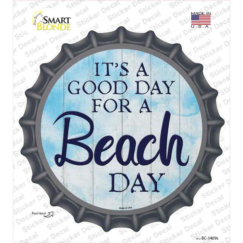 Beach Day Novelty Bottle Cap Sticker Decal Small