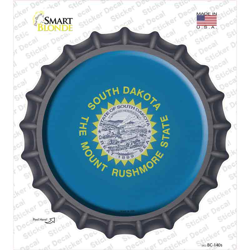 South Dakota State Flag Novelty Bottle Cap Sticker Decal Small