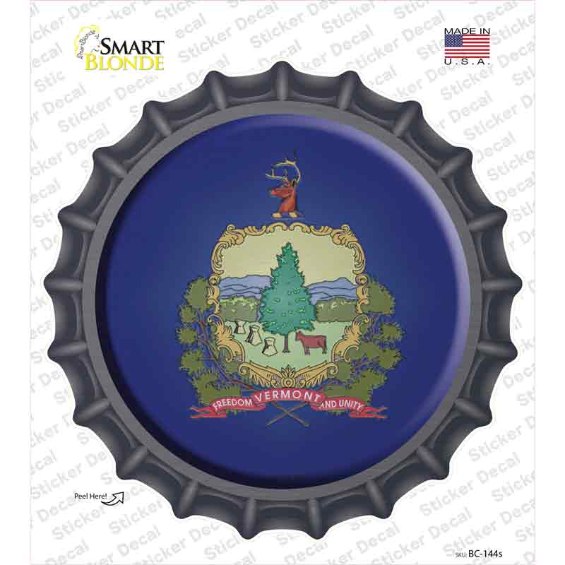 Vermont State Flag Novelty Bottle Cap Sticker Decal Small