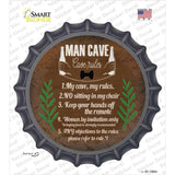 Cave Rules My Rules Novelty Bottle Cap Sticker Decal Small