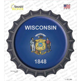 Wisconsin State Flag Novelty Bottle Cap Sticker Decal Small