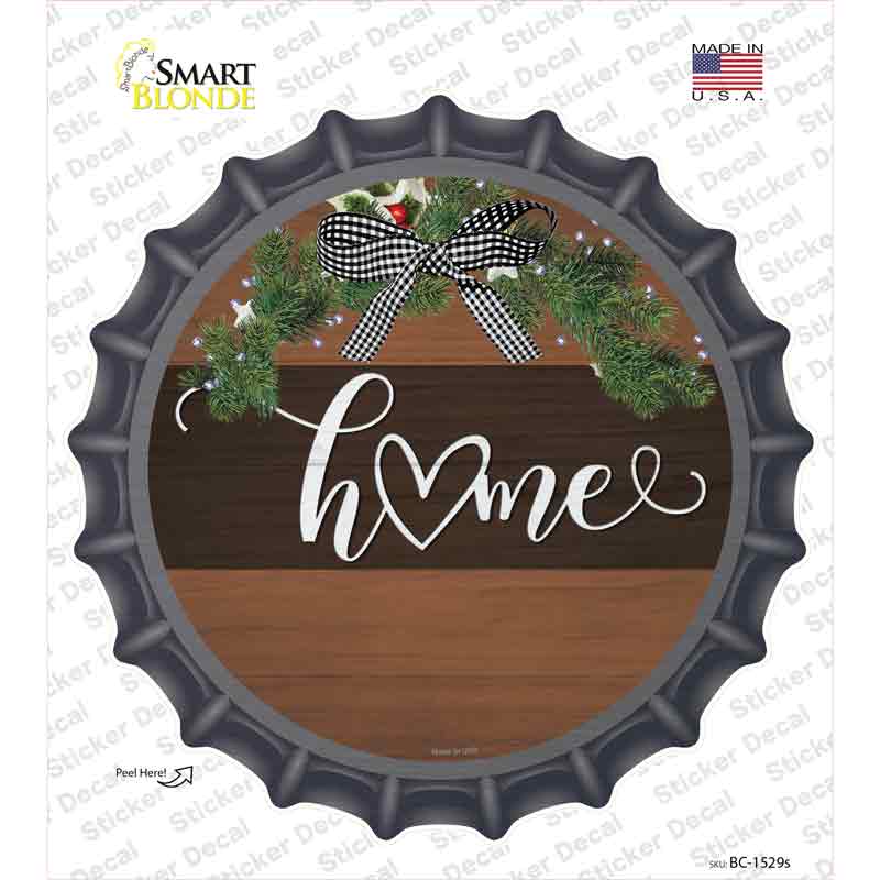 Home Bow Wreath Novelty Bottle Cap Sticker Decal Small