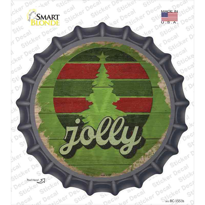 Jolly Green Novelty Bottle Cap Sticker Decal Small