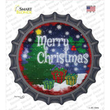 Merry Christmas with Presents Novelty Bottle Cap Sticker Decal Small