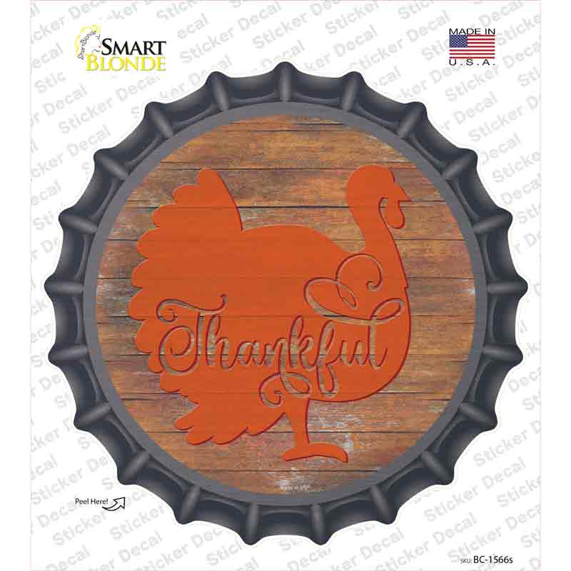 Thanksgiving Turkey Novelty Bottle Cap Sticker Decal Small