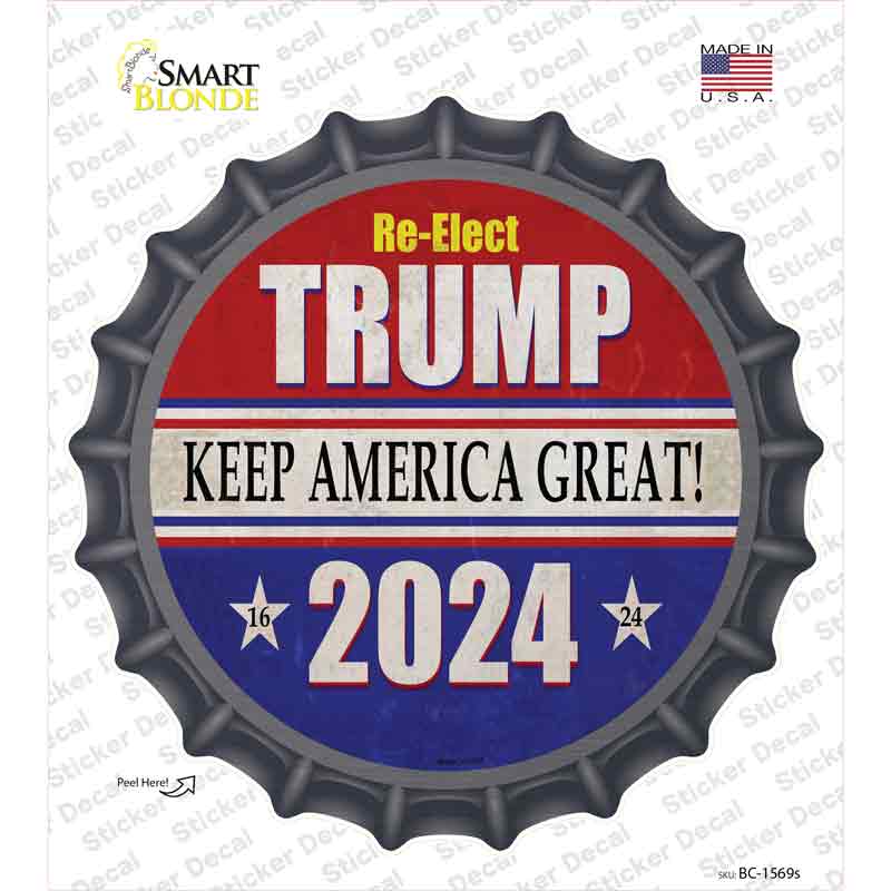 ReElect Trump 2024 Novelty Bottle Cap Sticker Decal Small