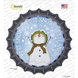 Let It Snow Snowman Novelty Bottle Cap Sticker Decal Small