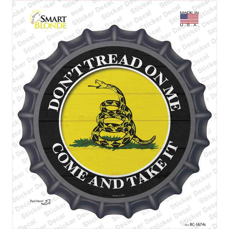 Come And Take It Gadsden Novelty Bottle Cap Sticker Decal Small