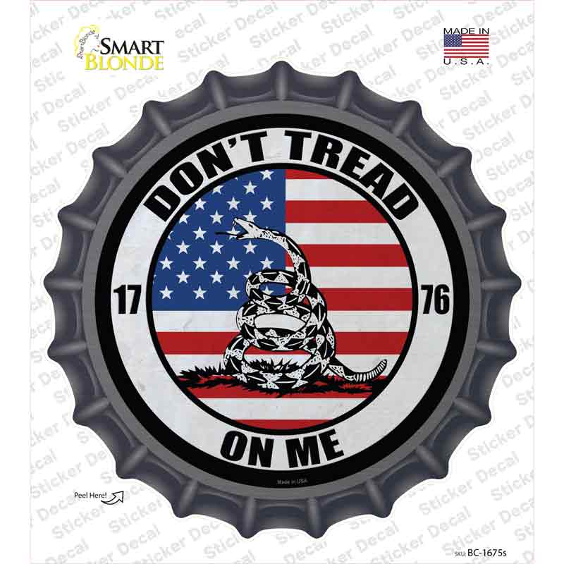 1776 US Flag Gadsden Novelty Bottle Cap Sticker Decal Small