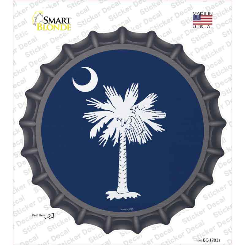 South Carolina Flag Novelty Bottle Cap Sticker Decal Small