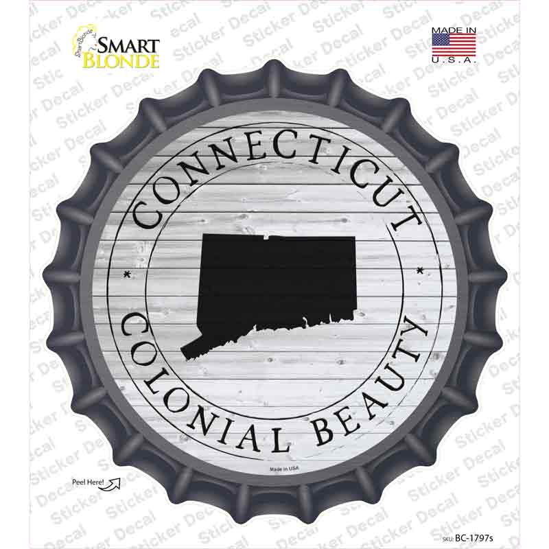 Connecticut Colonial Beauty Novelty Bottle Cap Sticker Decal Small