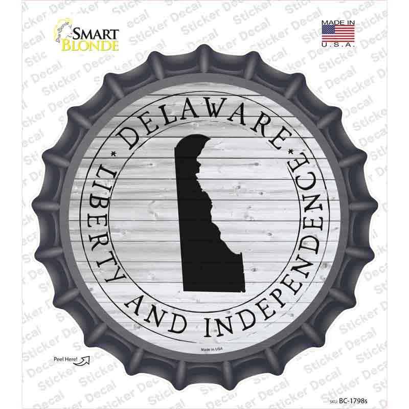 Delaware Liberty and Independence Novelty Bottle Cap Sticker Decal Small