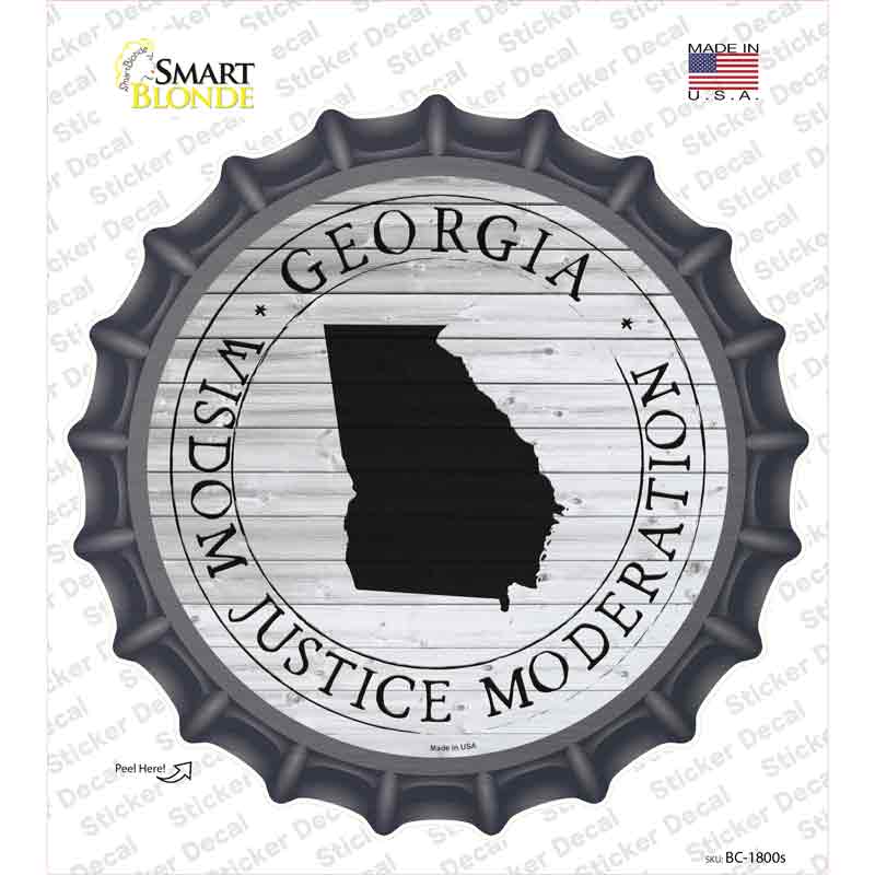 Georgia Wisdom Justice Moderation Novelty Bottle Cap Sticker Decal Small