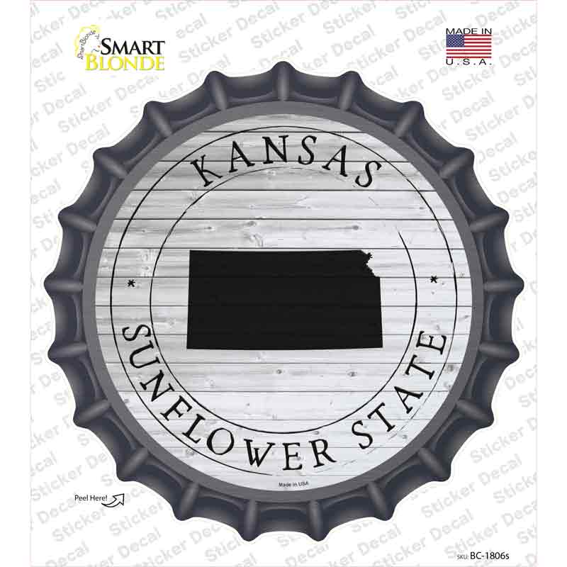 Kansas Sunflower State Novelty Bottle Cap Sticker Decal Small