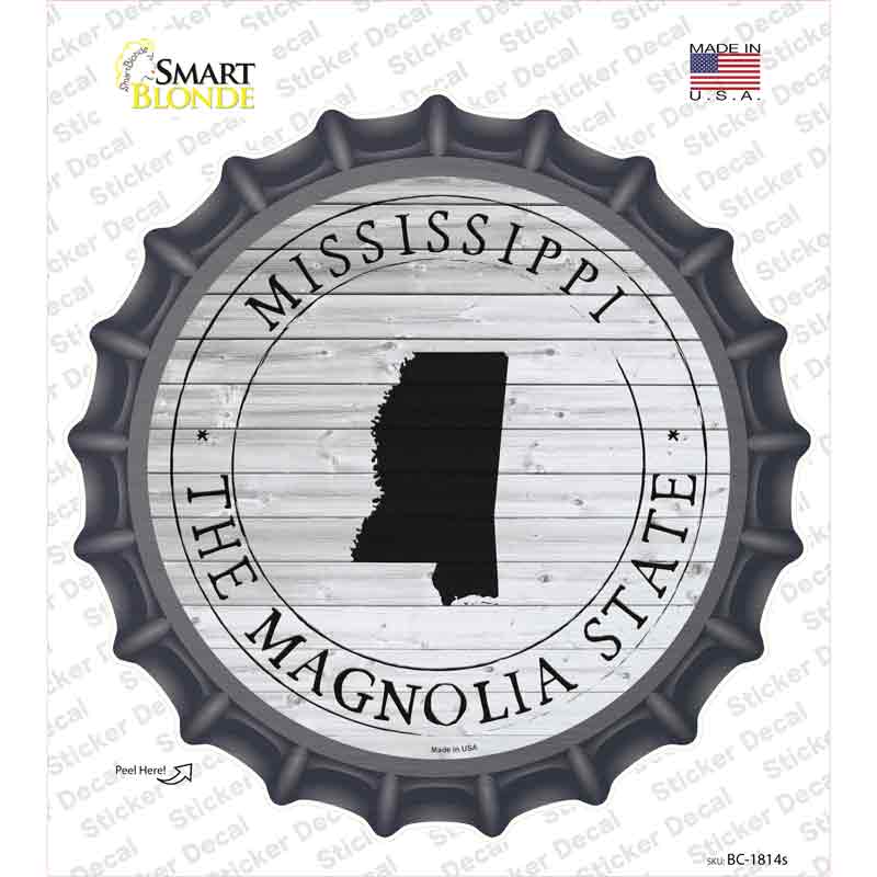 Mississippi Magnolia State Novelty Bottle Cap Sticker Decal Small