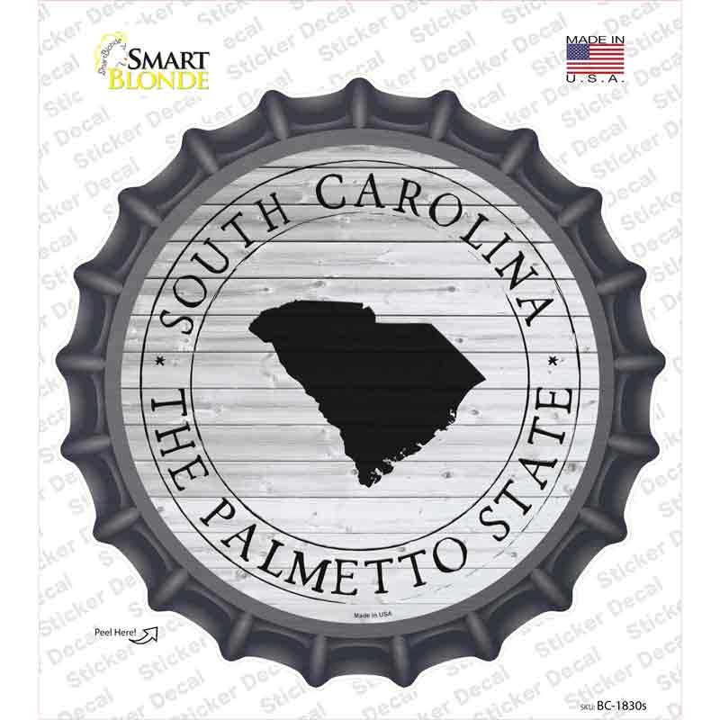 South Carolina Palmetto State Novelty Bottle Cap Sticker Decal Small