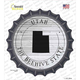 Utah Beehive State Novelty Bottle Cap Sticker Decal Small