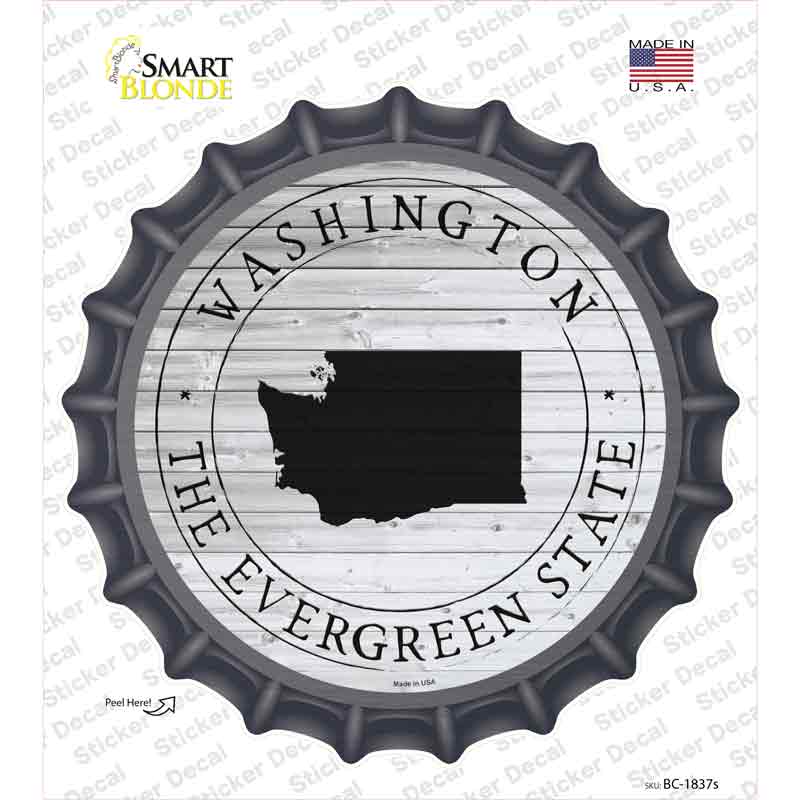 Washington Evergreen State Novelty Bottle Cap Sticker Decal Small