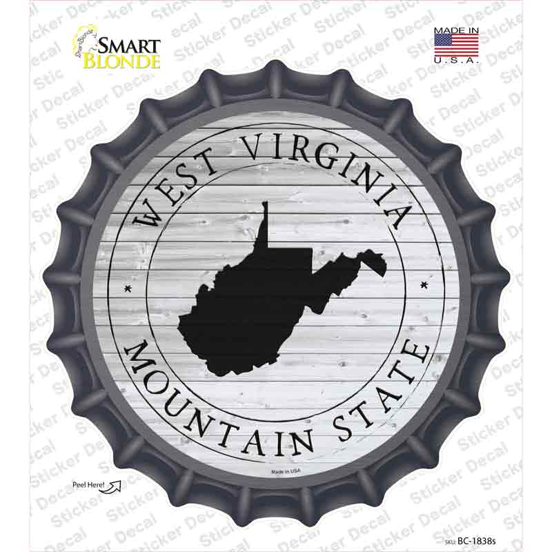 West Virginia Mountain State Wholeslae Novelty Bottle Cap Sticker Decal Small