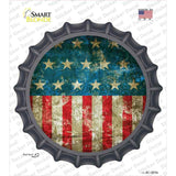 American Flag Distressed Novelty Bottle Cap Sticker Decal