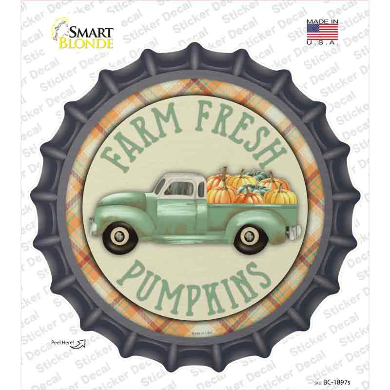 Farm Fresh Pumpkins Novelty Bottle Cap Sticker Decal Small