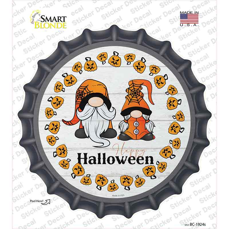 Happy Halloween Pumpkin Spooky Gnomes Novelty Bottle Cap Sticker Decal Small