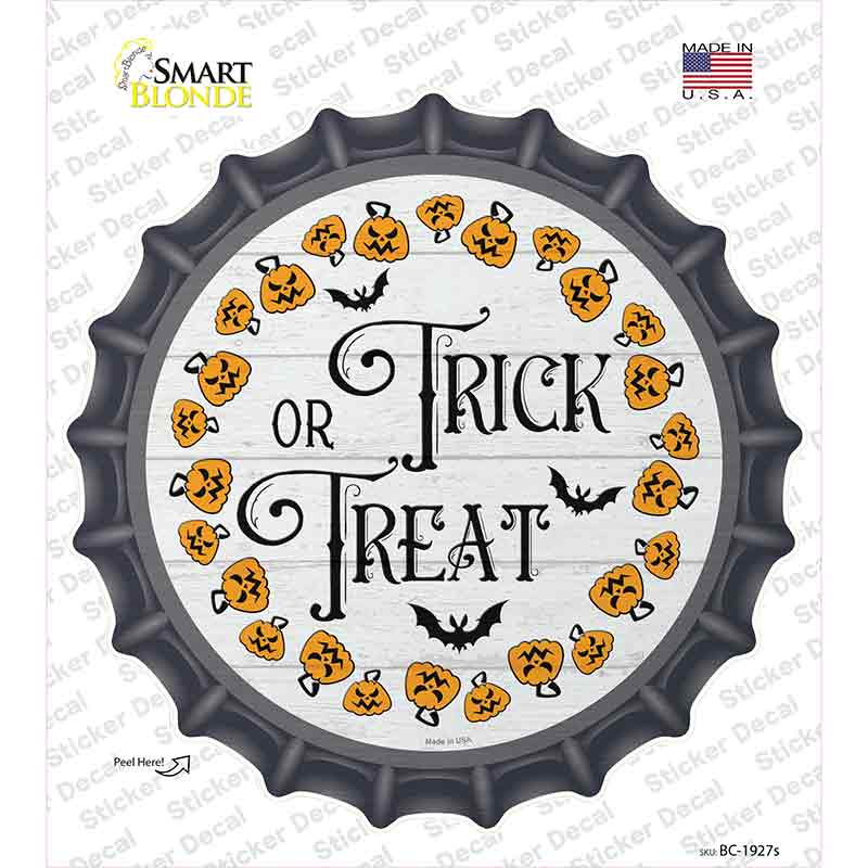 Trick Or Treat Pumpkin Ring Novelty Bottle Cap Sticker Decal Small