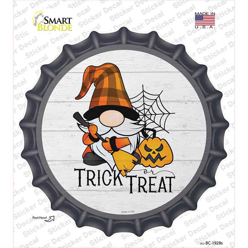 Trick Or Treat Spooky Gnome Novelty Bottle Cap Sticker Decal Small