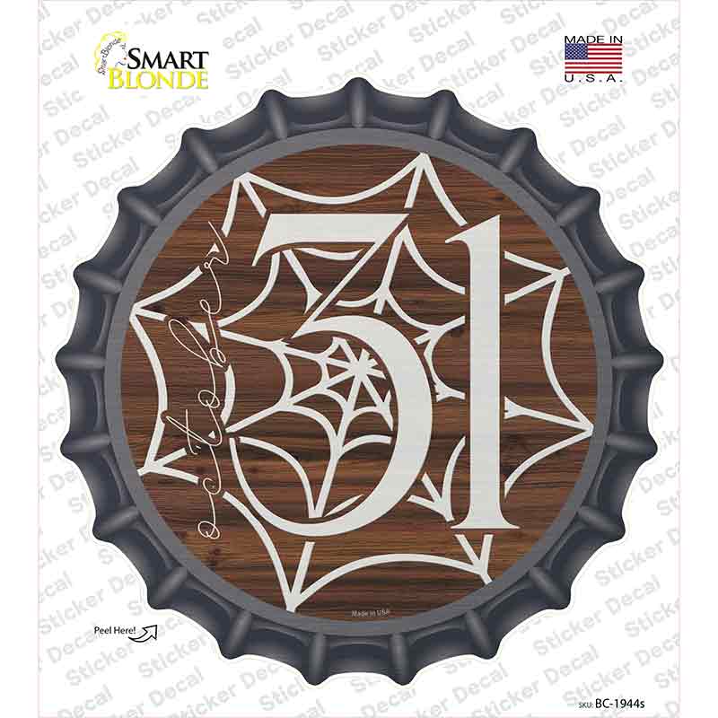 October 31st Spiderweb Novelty Bottle Cap Sticker Decal Small