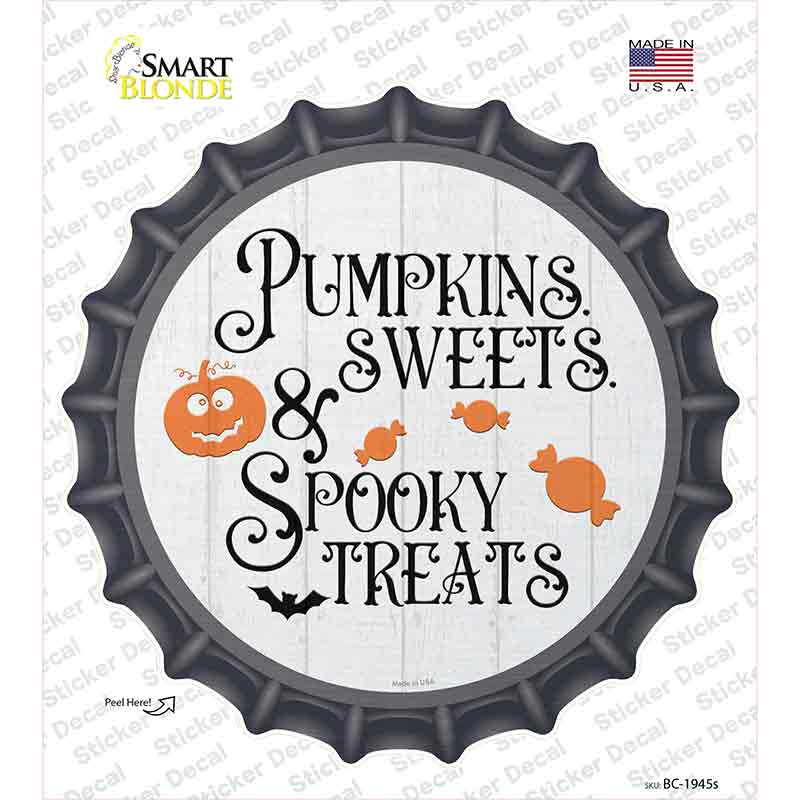 Pumpkin Sweets Spooky Treats Novelty Bottle Cap Sticker Decal Small