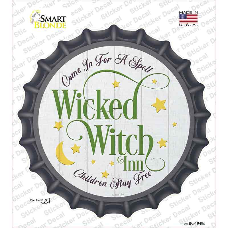 Wicked Witch Inn Novelty Bottle Cap Sticker Decal Small