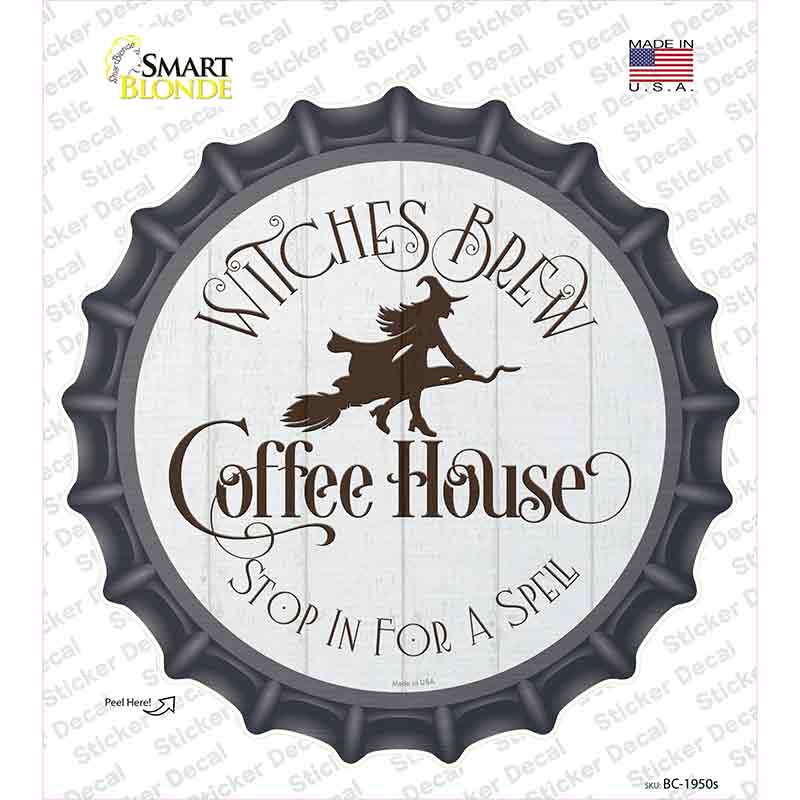 Witches Brew Coffee House Novelty Bottle Cap Sticker Decal Small