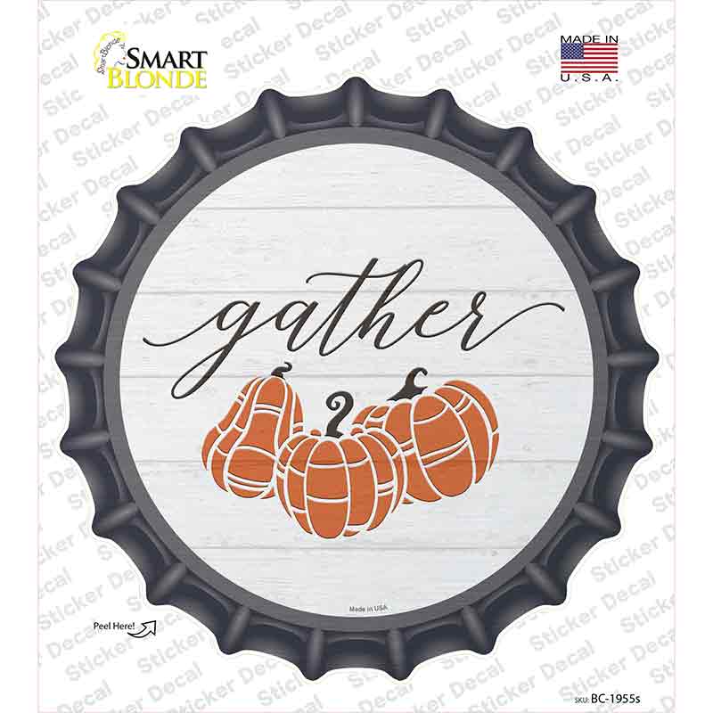 Gather Pumpkins Novelty Bottle Cap Sticker Decal Small