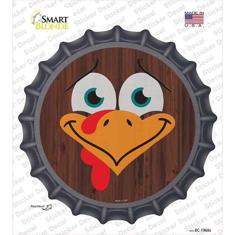 Turkey Face Novelty Bottle Cap Sticker Decal Small