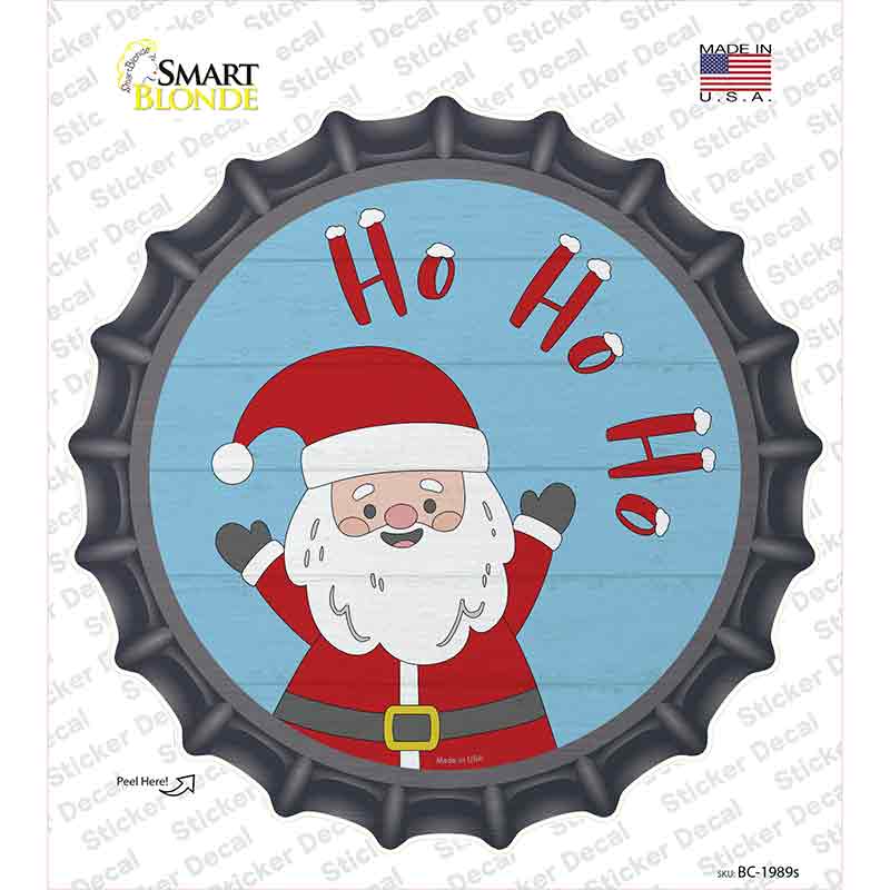 Santa Says Ho Ho Ho Novelty Bottle Cap Sticker Decal Small