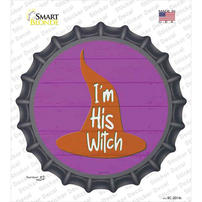 Im His Witch Pink Novelty Bottle Cap Sticker Decal Small