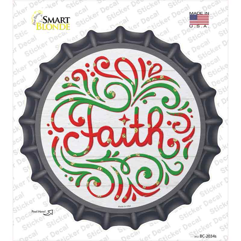 Faith Christmas Novelty Bottle Cap Sticker Decal Small