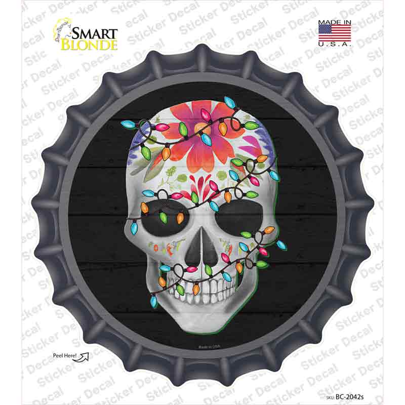 Calavera with Lights Novelty Bottle Cap Sticker Decal Small