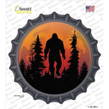 Bigfoot Silhouette on Moon Novelty Bottle Cap Sticker Decal BC-2061s