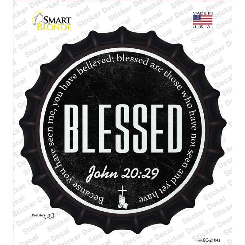 Blessed Bible Verse Novelty Bottle Cap Sticker Decal BC-2104s