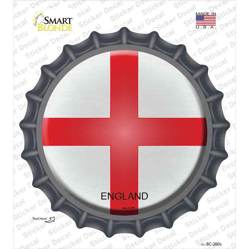 England Country Novelty Bottle Cap Sticker Decal