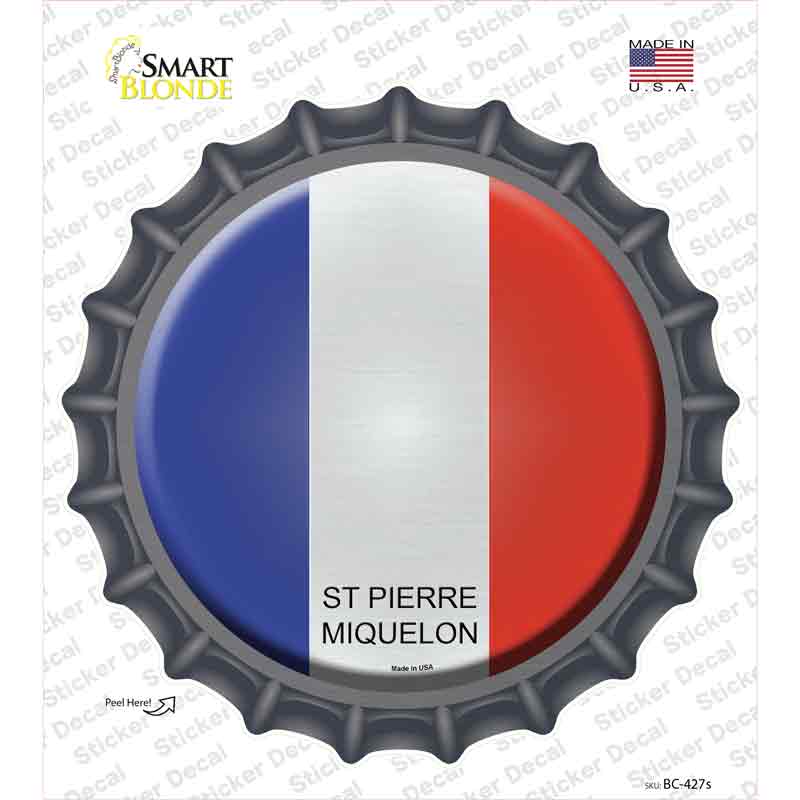 St Pierre Miquelon Country Novelty Bottle Cap Sticker Decal
