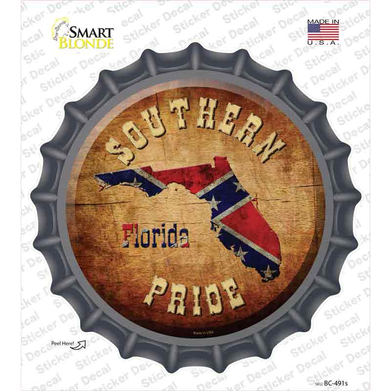 Southern Pride Florida Novelty Bottle Cap Sticker Decal Small