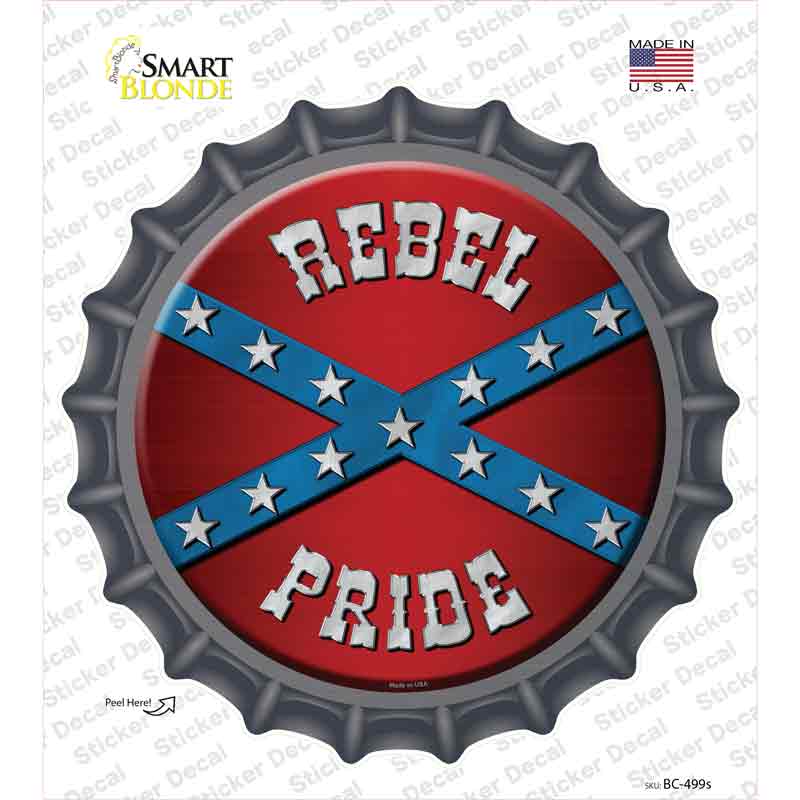 Rebel Pride Novelty Bottle Cap Sticker Decal Small