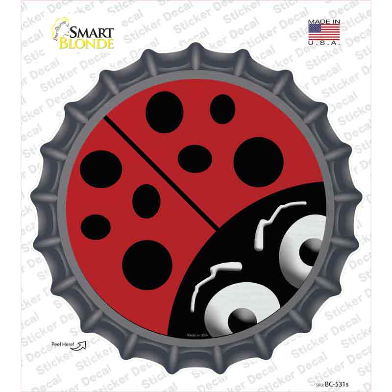 Lady Bug Novelty Bottle Cap Sticker Decal Small