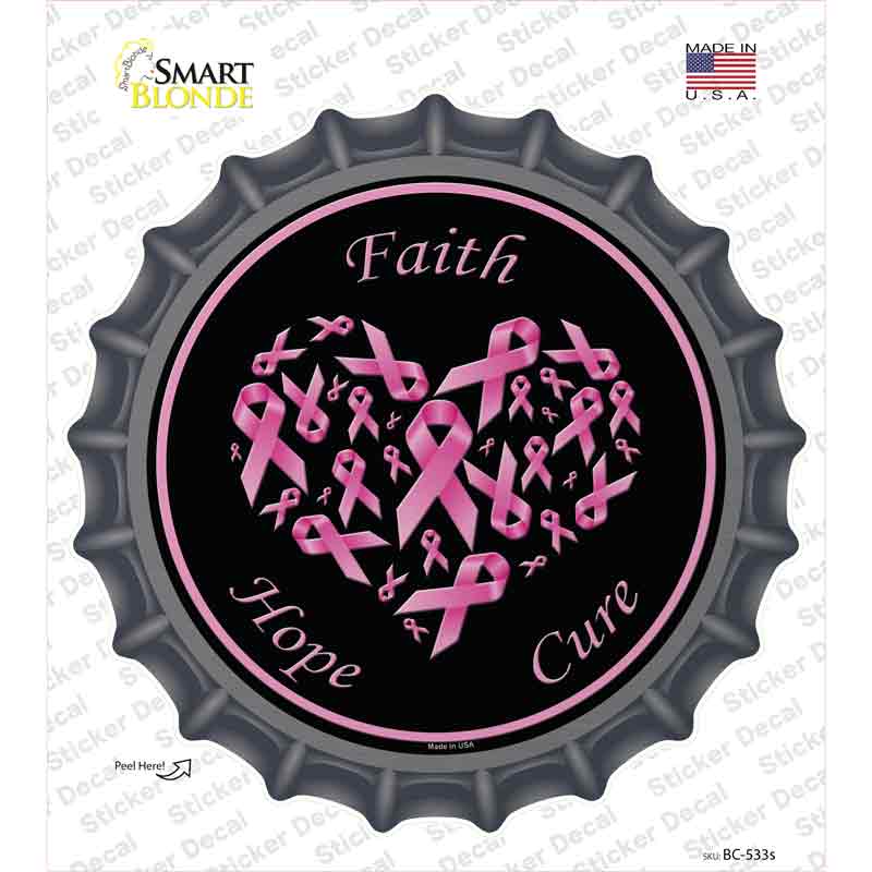 Faith Hope Cure Novelty Bottle Cap Sticker Decal