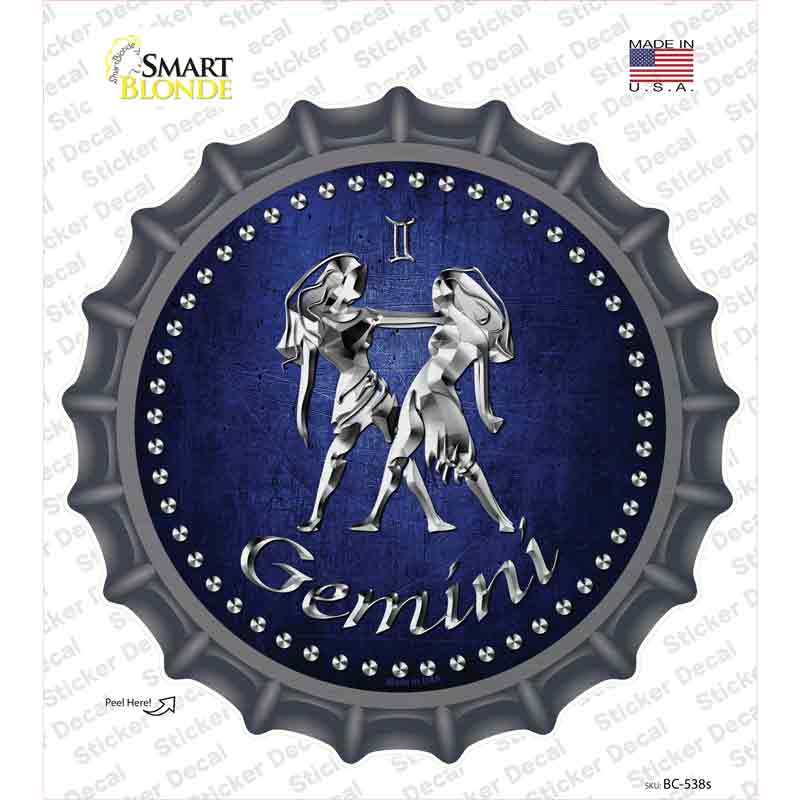 Gemini Novelty Bottle Cap Sticker Decal Small