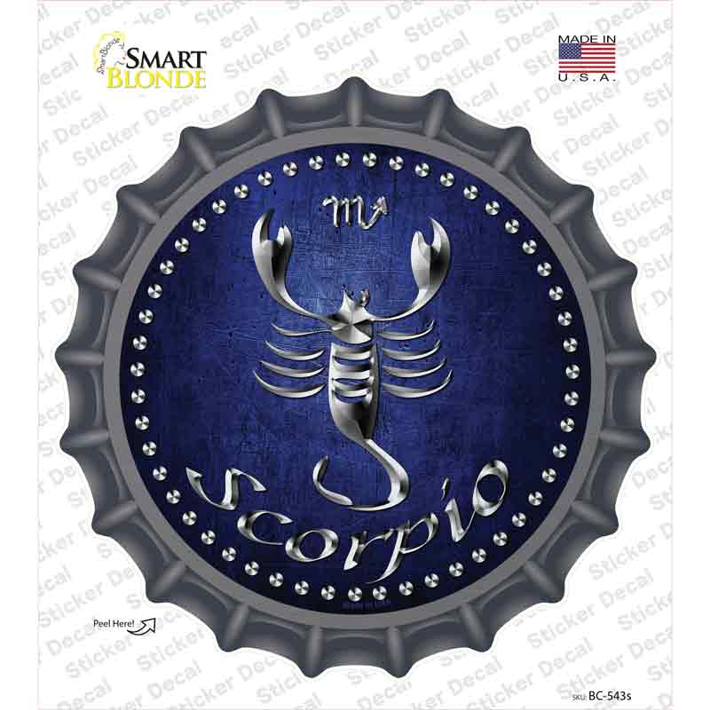 Scorpio Novelty Bottle Cap Sticker Decal Small