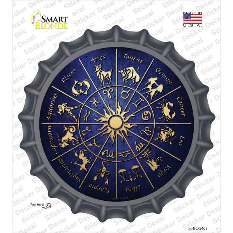 Zodiac Signs Novelty Bottle Cap Sticker Decal Small