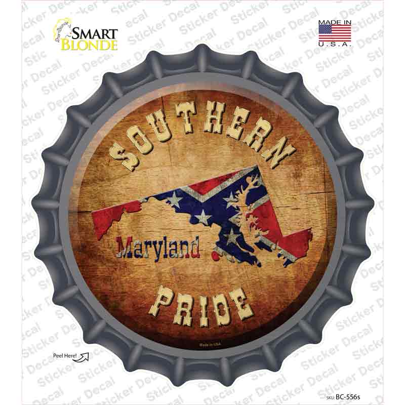 Southern Pride Maryland Novelty Bottle Cap Sticker Decal Small